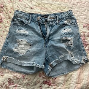 Aeropostale Distressed Blue Jean Shorts